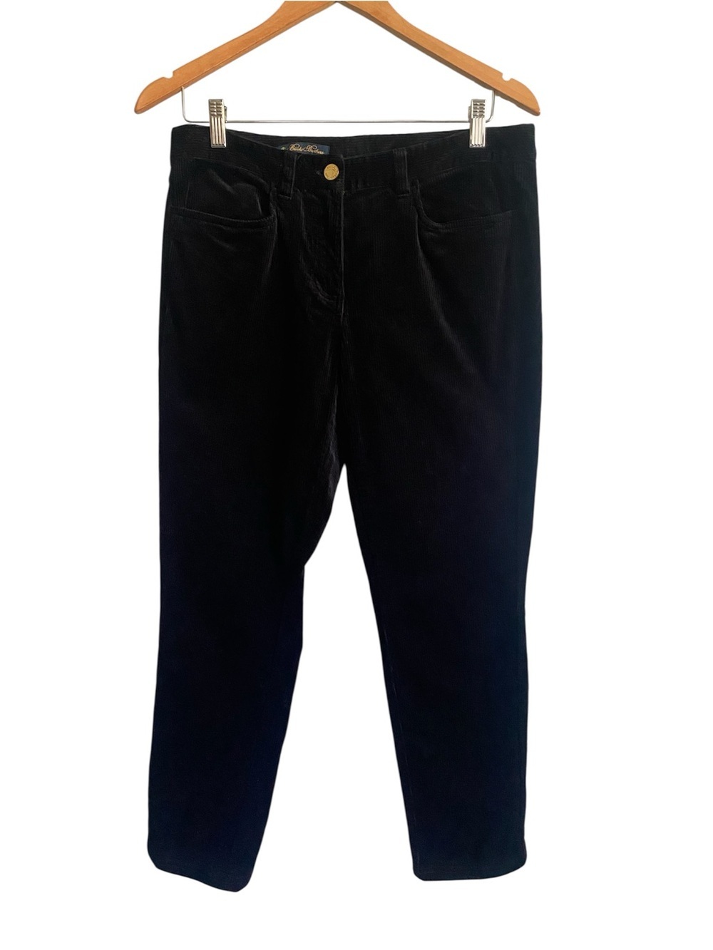 Brooks Brothers Womens Pants Size 10 Velvet Black Corduroy Dark Academia Preppy